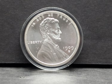 1 Troy Oz. .999 FINE SILVER 1909-S VDB Lincoln Wheat Cent Designed Round