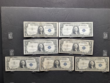 (4) 1935-A, 35-C, (2) 35-D $1.00 Silver Certificates **VF**