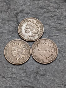Lot of Three **AU** Indian Head Cents