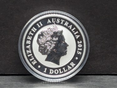 1 Oz. .999 SILVER 2015 Australian $1 Kookaburra Designed Coin
