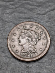 **XF+** 1854 Braided Hair Large Cent