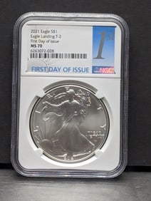 2021 Eagle Landing T-2 American Silver Eagle - NGC MS70 *First Day of Issue*