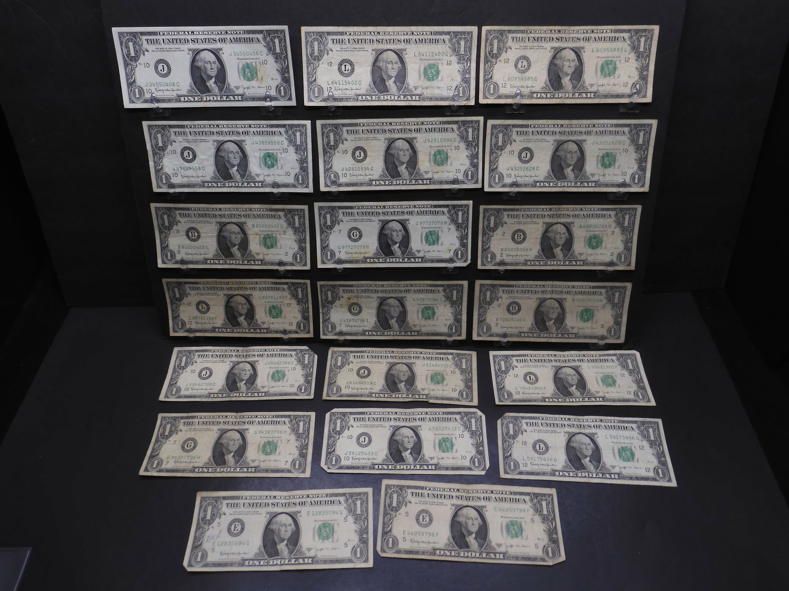 Lot of Twenty 1963 B Series $1.00 Joseph W. Barr Notes (1 of 7)
