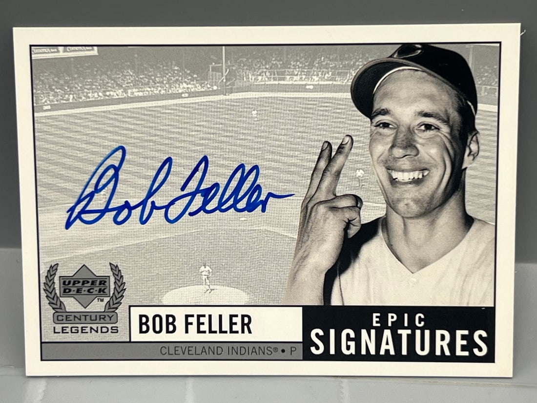 1999 Upper Deck Century Legends Bob Feller Epic Signatures On Card Auto #BF (1 of 2)