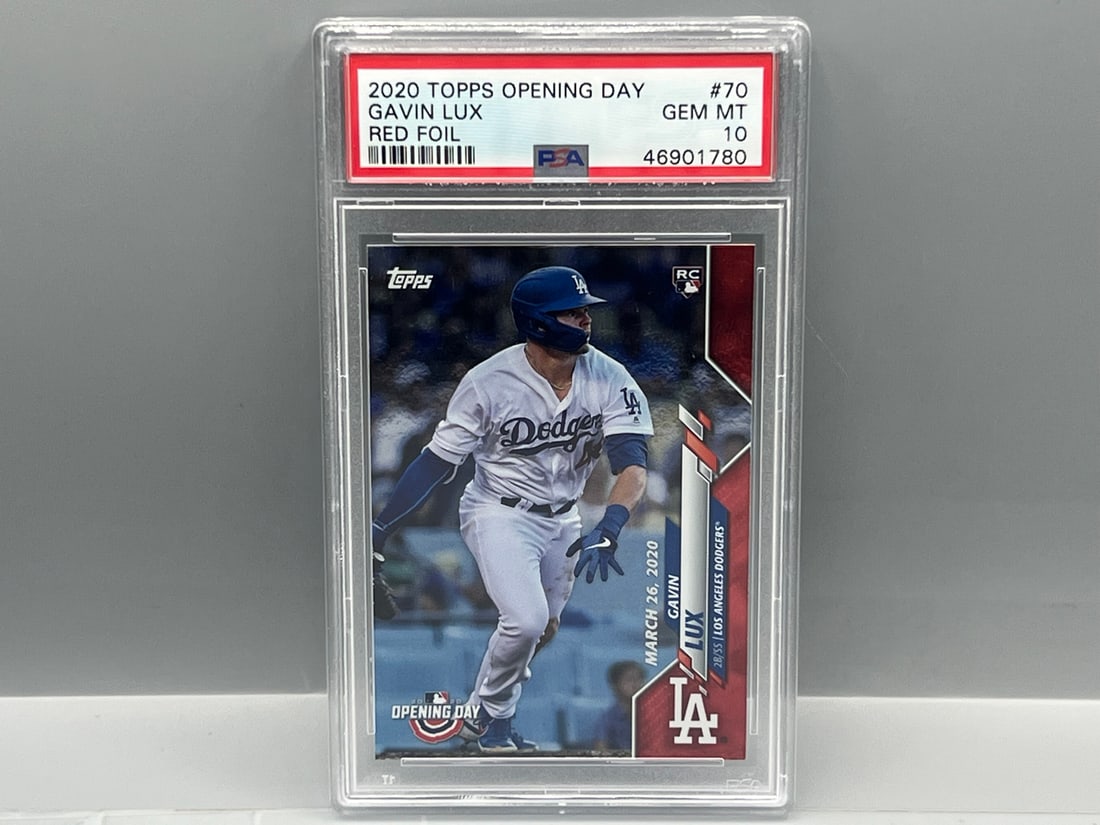 2020 Topps Opening Day Gavin Lux Red Foil RC #70 PSA Gem Mint 10 (1 of 2)