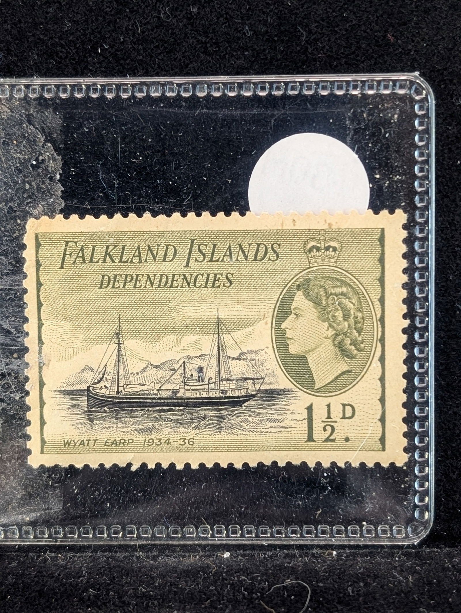 Falkland Islands Dependency 1.5 Pence- Refers to Wyatt Earp (1 of 1)