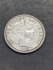 1912 Barber Silver Dime **AU/UNC**