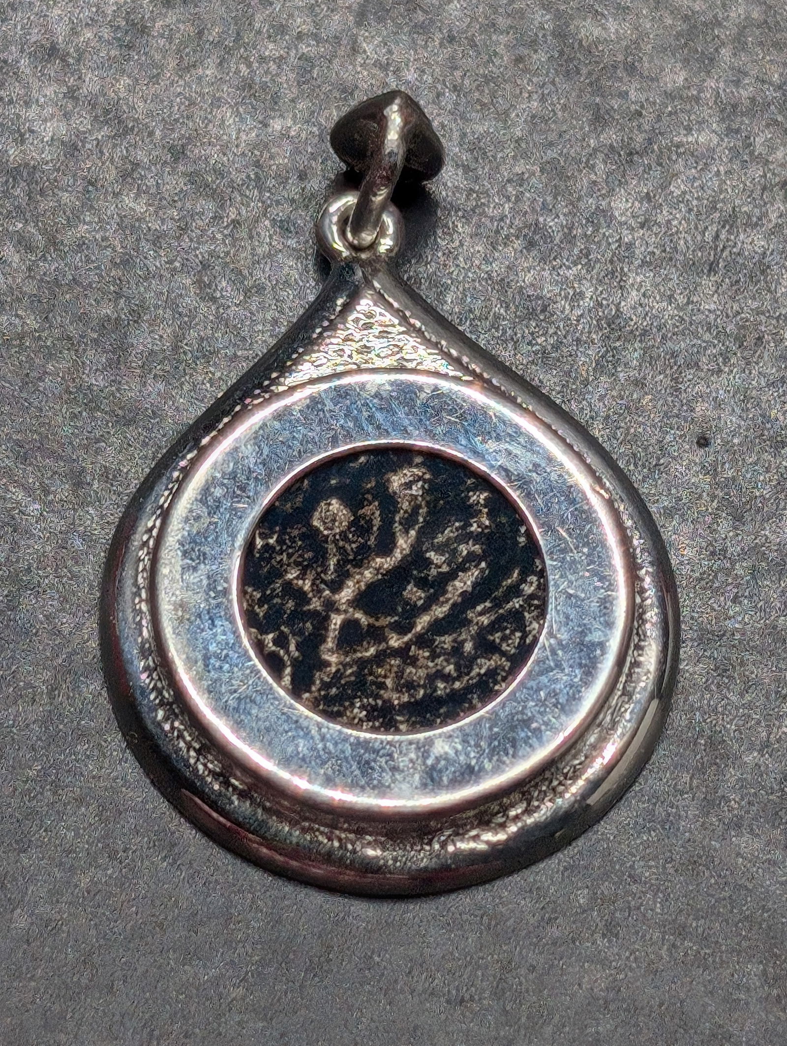 Judea Jannaeus c.104-76 Prutah - Widow's Mite w/ Double Cornucopia *RARE TYPE* in SOLID SILVER Bezel (1 of 3)