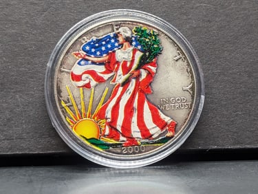 2000 USA Flag Colorized American Silver Eagle
