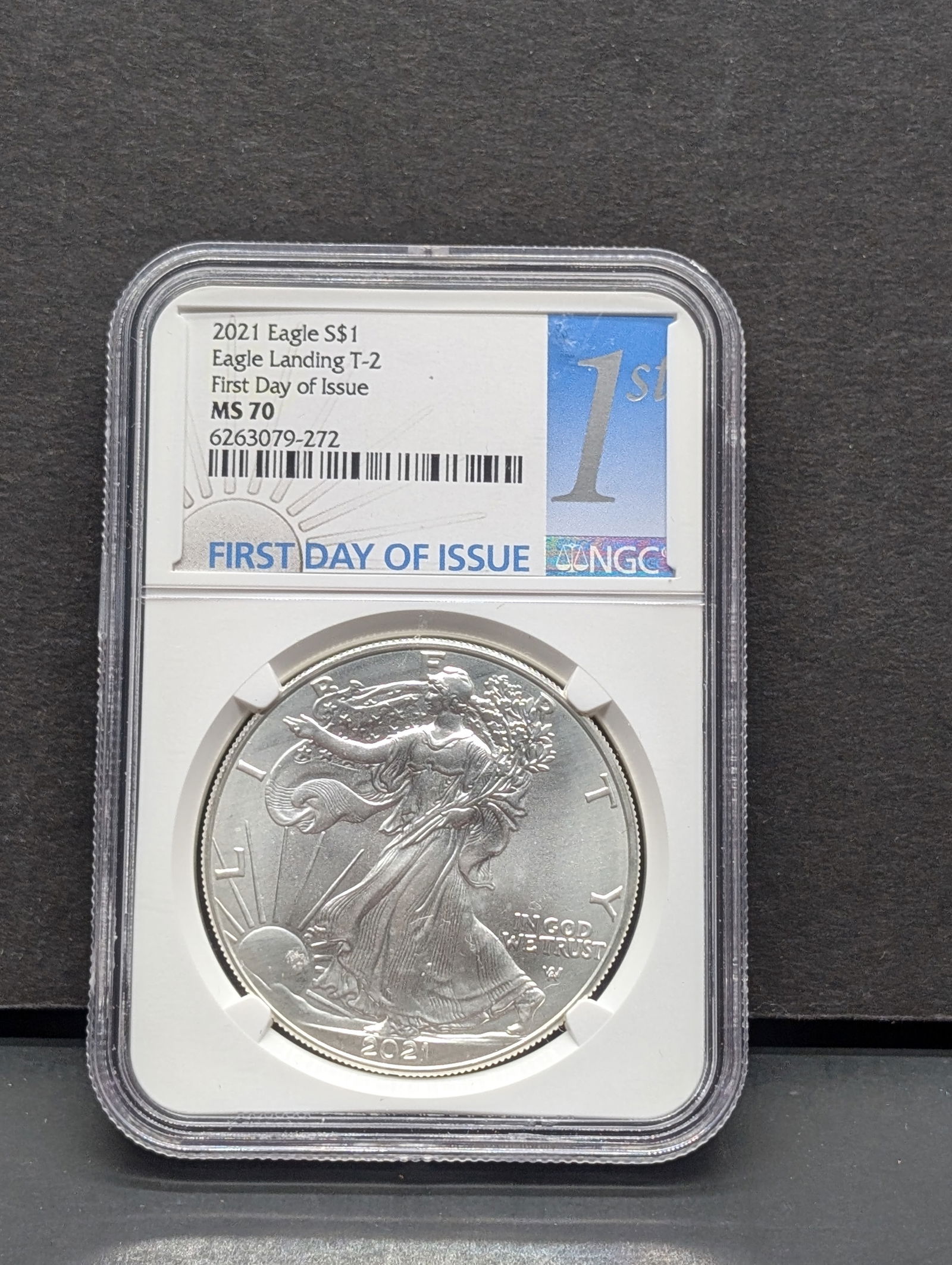 2021 Eagle Landing T-2 American Silver Eagle - NGC MS70 *First Day of Issue* (1 of 3)