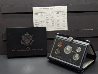 1992-S U.S. Mint Premier Silver Proof Set in OGP w/ COA