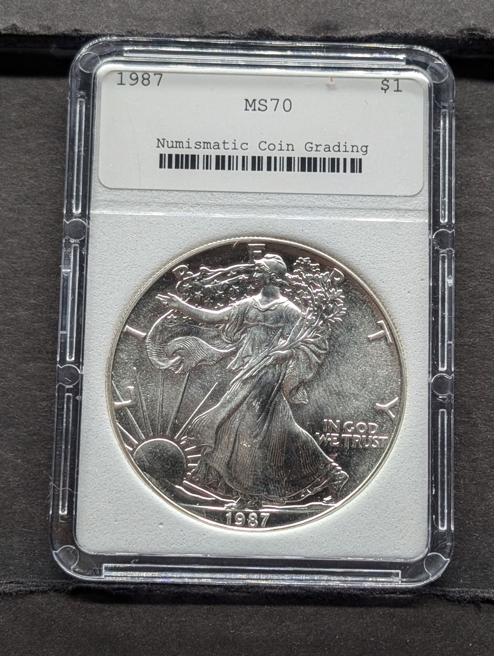 1987 American Silver Eagle - NCG Cert. MS70 - "NOT NGC" (1 of 3)