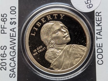 2016-S Proof Sacagawea Golden Dollar. "Code Talker"