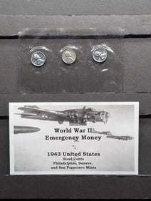 WWII Emergency Money -  1943 Lincoln Steel Cents in High Grade
