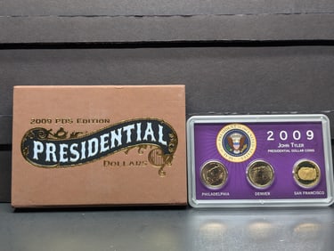 2009-P,D&S John Tyler Presidential Dollars in Nice Display