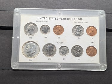 1969-P,D&S Year Coin Set in Protective Case