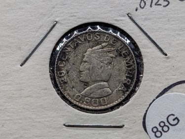 1952 Honduras 90% Silver 20c.