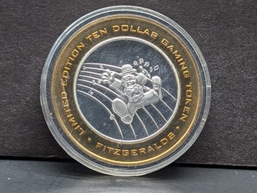 Limited Edition .999 FINE SILVER CENTER Fitzgeralds Casino $10 Gaming Token