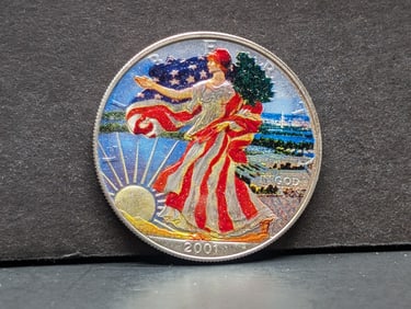 2001 Statue of Liberty Colorized American Silver Eagle