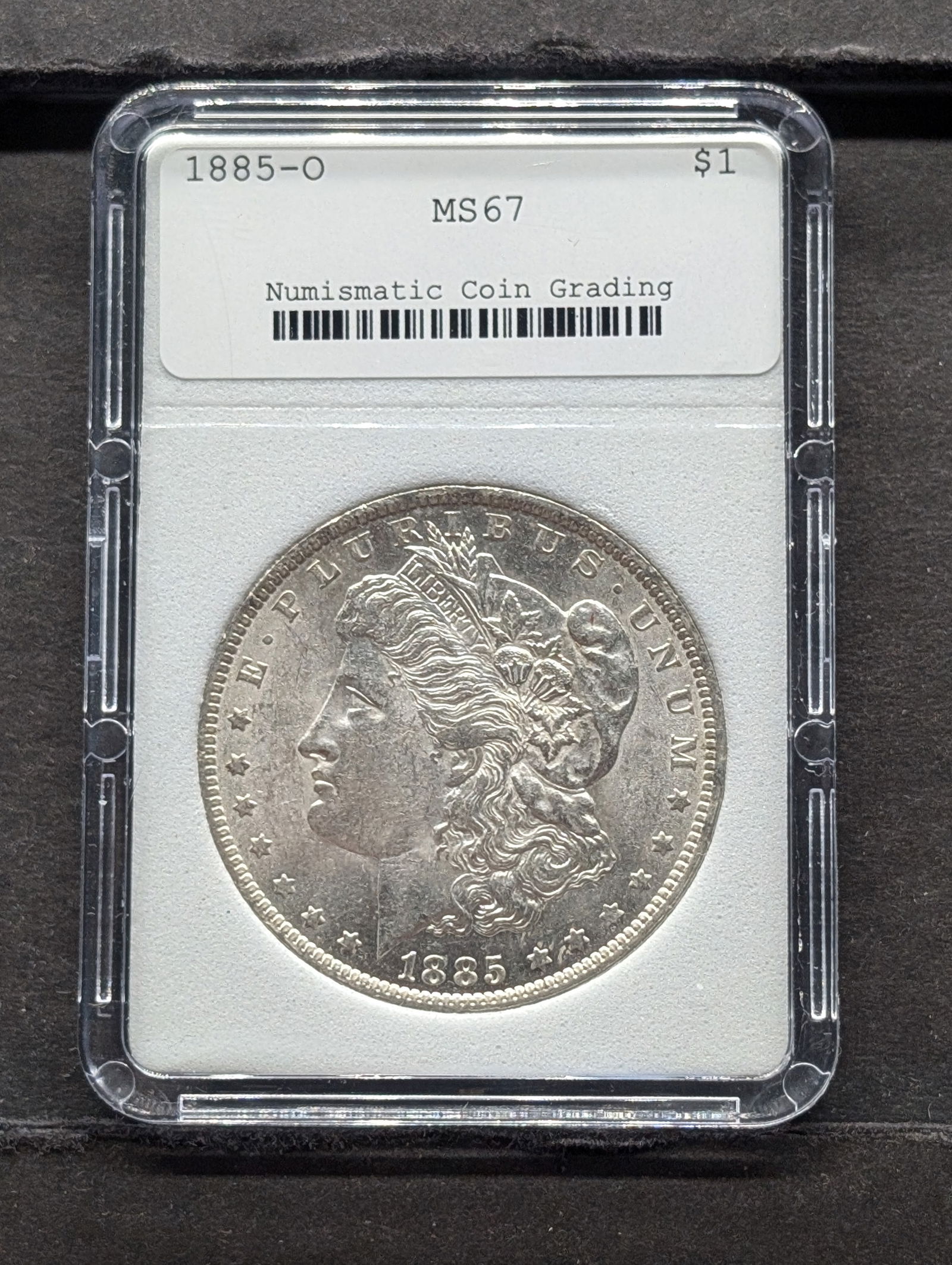 1885-O Morgan Silver Dollar - NCG Cert. MS67 - "NOT NGC" (1 of 3)