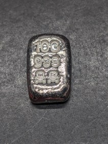 10 Grams .999 FINE SILVER Skull & Crossbones Designed Bullion Piece