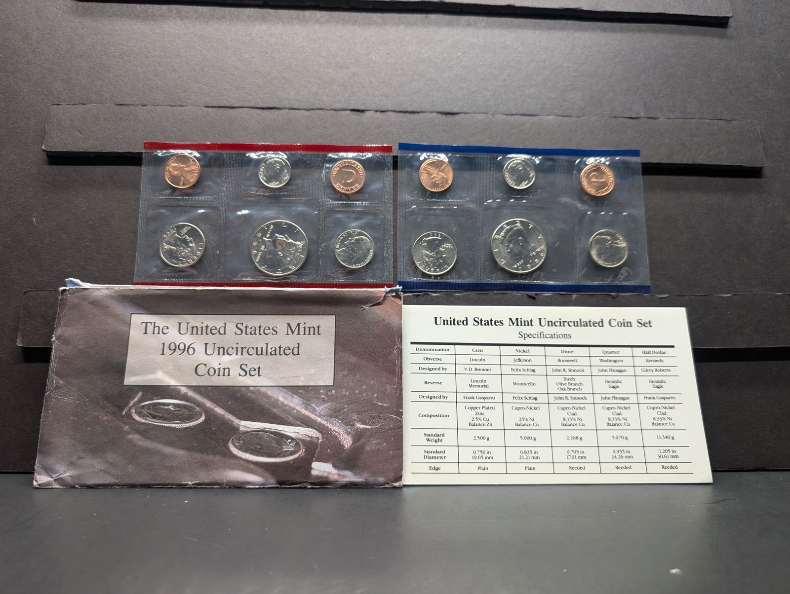 1996 P&D U.S. Mint Set in OGP - Missing W Dime (1 of 6)