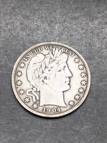 1904 Barber Silver Half Dollar - ** VF !! **