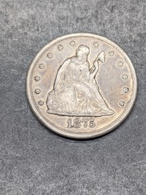 *RARE CC ISSUE!!!* 1875-CC Seated Liberty 20 Cent Piece - ** XF !! **