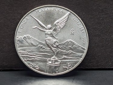1 Oz. .999 PURE SILVER 2012 Mexico Libertad Designed Round