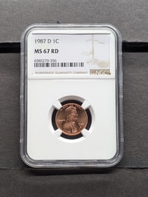 1987-D Lincoln Memorial Cent - NGC MS67 RD