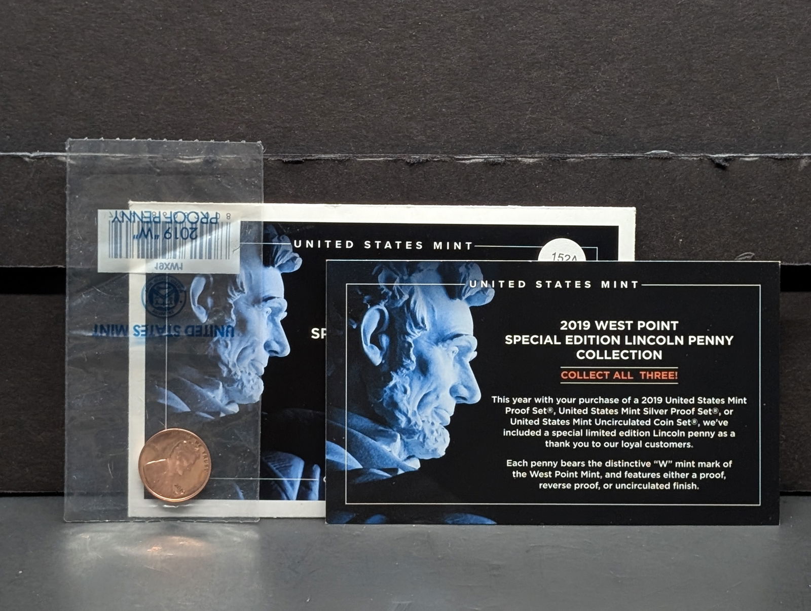 Special 2019 W Proof Lincoln Cent. GEM in original mint envelope with COA.? Scarce.? (1 of 3)