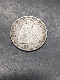 1891-S w/ Motto Seated Liberty Quarter **XF/AU**