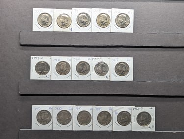 Complete run of P/D Kennedy Halves from 1971 to 1979 D. All choice BU.?
