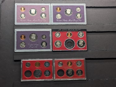 Lot of 6 Partial U.S. Mint Proof Sets