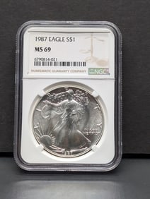 1987 American Silver Eagle - NGC MS69