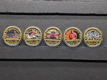 Lot of 5 Different Michael Jordan Tribute Tokens