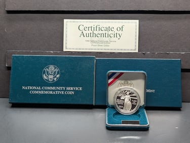 1996-S PROOF National Community Service Commem Silver Dollar in OGP w/ COA
