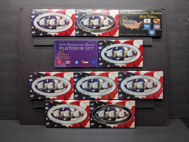 Lot of 10 Various Years Statehood Quarter Collections - Platinum & Gold *LAYERED*