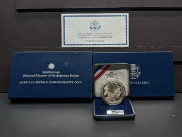 2001-P PROOF American Buffalo Commem Silver Dollar in OGP w/ COA