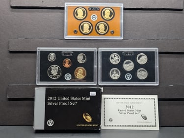2012-S US Silver Proof Set. Lower mintage set with Presidential dollars that wholesale for $45.?