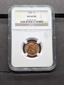 1950 NGC MS66 RD Lincoln Wheat Cent