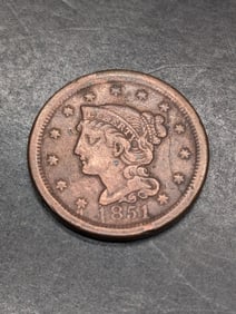 1851 Braided Hair Large Cent