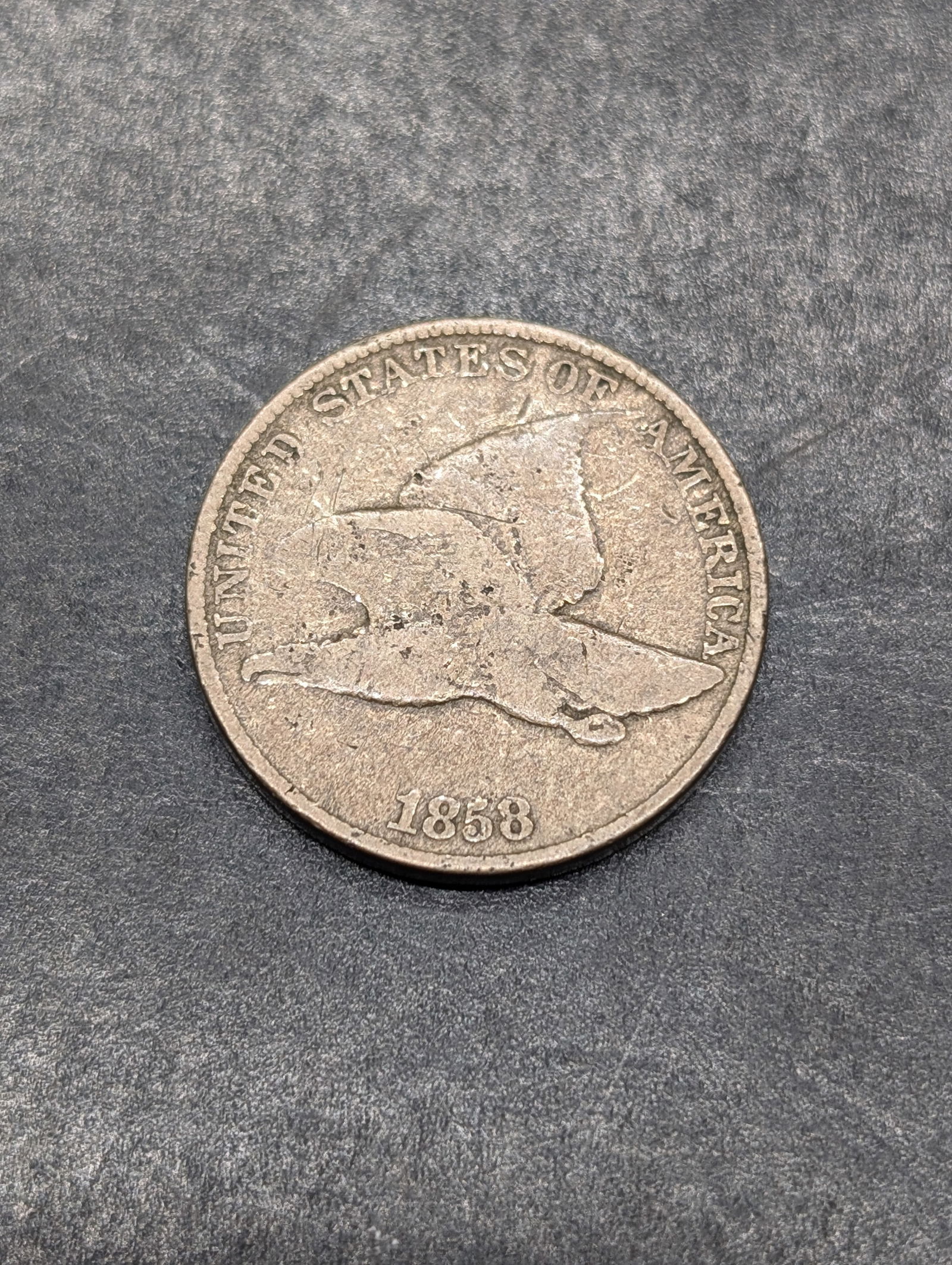 1858 Large Letters Flying Eagle Cent **FINE** (1 of 2)