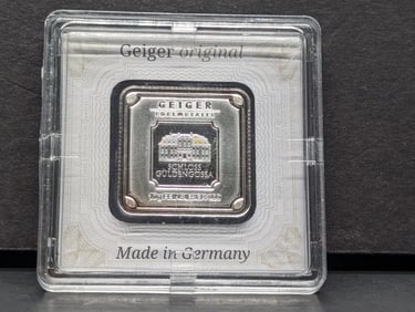 10 Grams .999 FINE SILVER Schloss Guldengossa Designed Art Bar in Protective Case