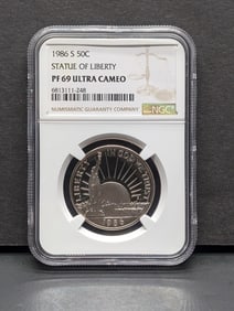 1986-S PROOF Statue of Liberty Half Dollar - NGC PF69 ULTRA CAMEO