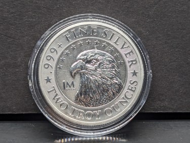 2 Troy Oz. .999+ FINE SILVER JM Bullion - Eagle Designed Round