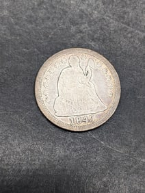 1845 w/ Stars Seated Liberty Dime **VG**