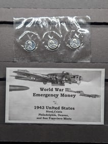 WWII Emergency Money -  1943 Lincoln Steel Cents in High Grade