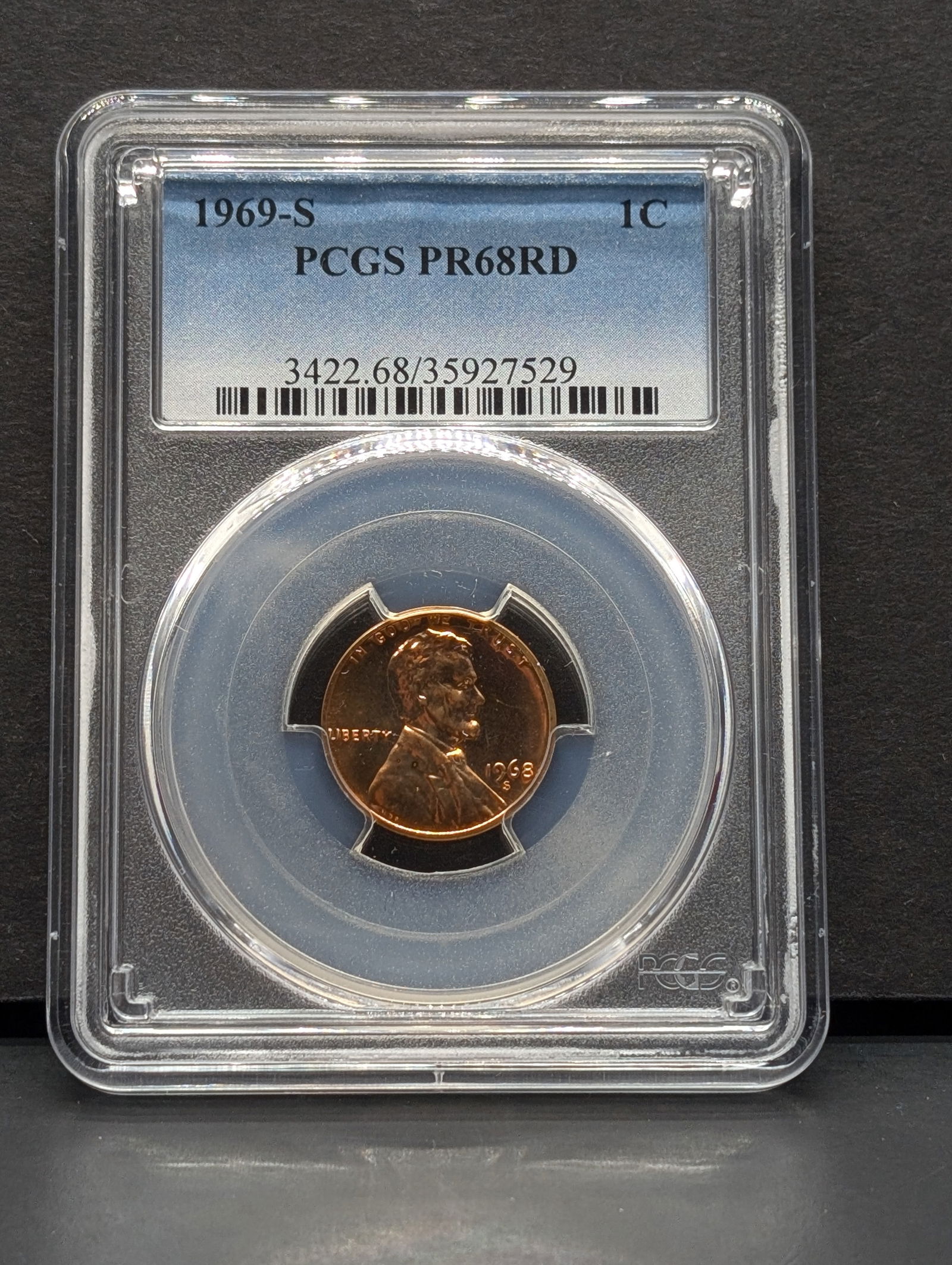 1969-S PROOF Lincoln Memorial Cent - PCGS PR68 RD (1 of 3)