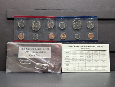 1996 P&D U.S. Mint Set in OGP - Missing W Dime